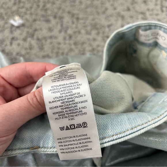 NWT Pilcro The Ar Mid-Rise Button-Front Barrel Jeans: Coated Edition Size 29P - Picture 8 of 14